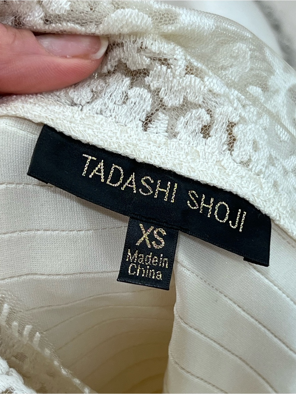 Tadashi Shoji Cream Lace Cocktail Dress